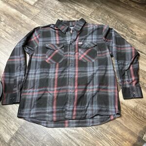Dixxon Shirt Mens Flannel Plaid Ground Zero Pearl Snap - 2XL